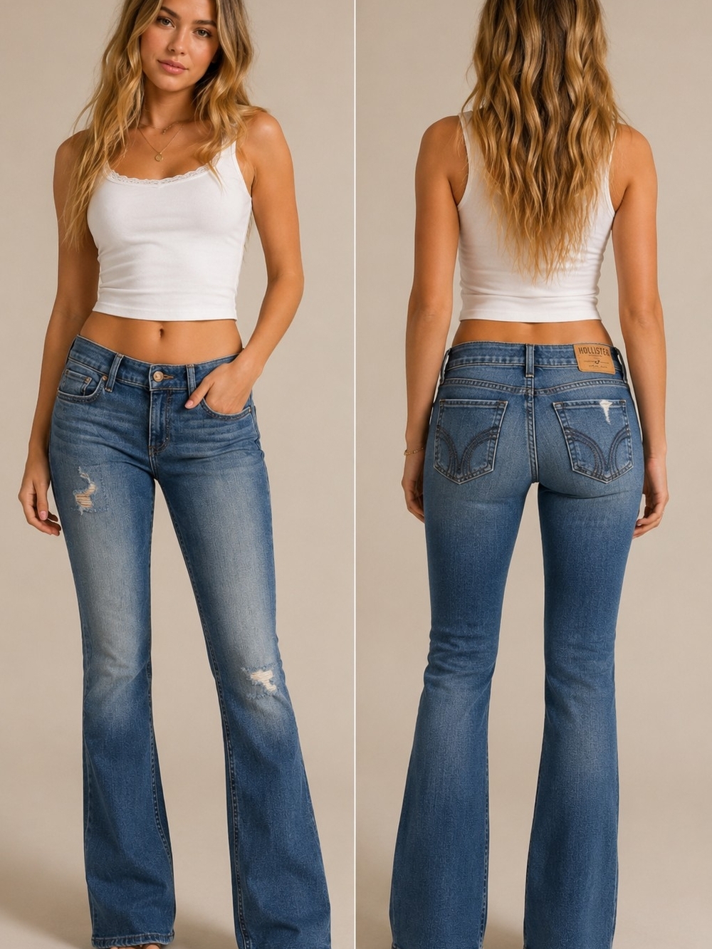 Hollister Women's Medium Blue Boot Cut Jeans